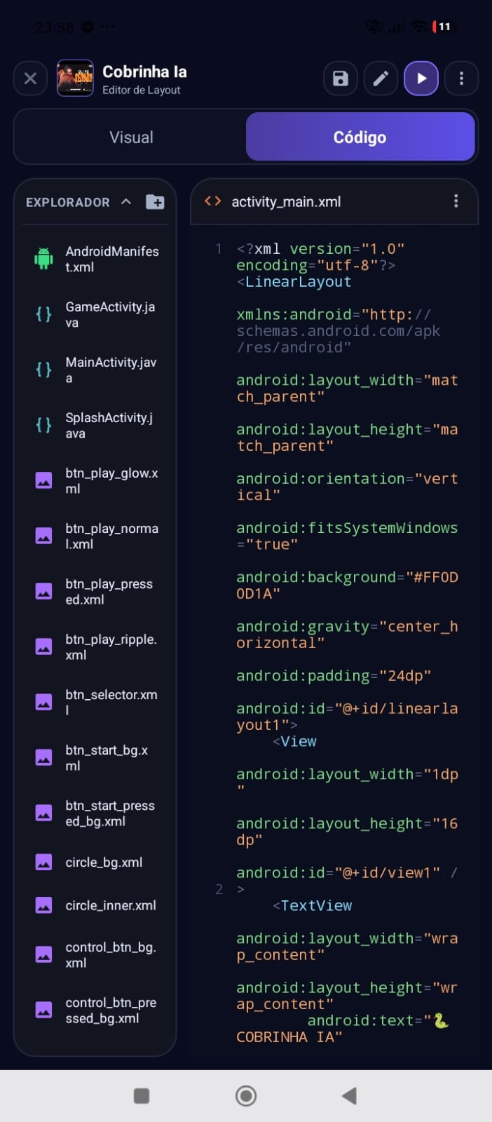 Editor de código XML e explorador de arquivos do Skit Studio